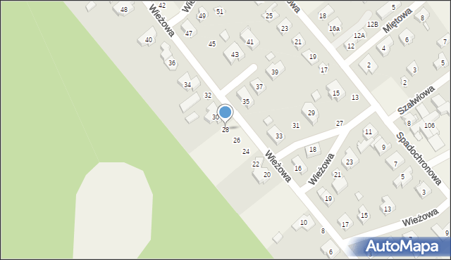 Gruszczyn, Wieżowa, 28, mapa Gruszczyn