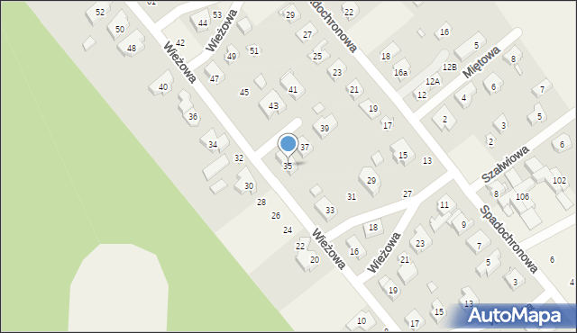 Gruszczyn, Wieżowa, 35, mapa Gruszczyn