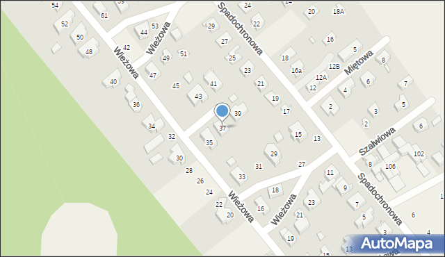 Gruszczyn, Wieżowa, 37, mapa Gruszczyn