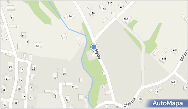 Grybów, Wiejska, 5, mapa Grybów