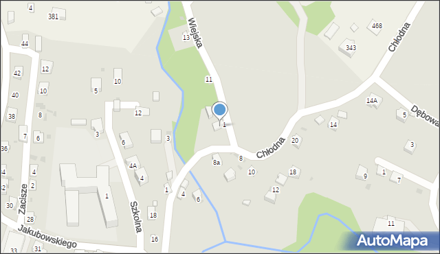 Grybów, Wiejska, 9, mapa Grybów