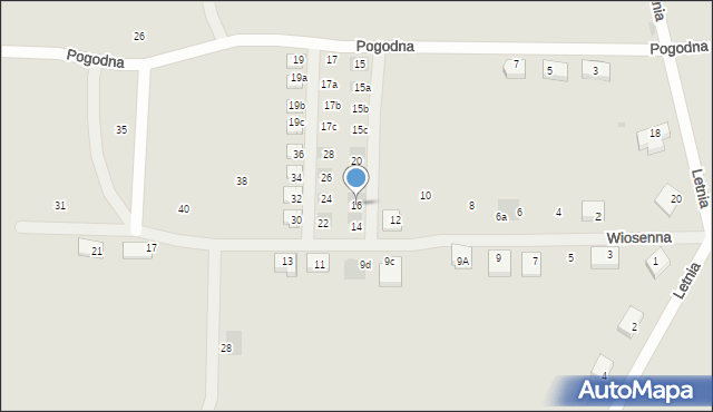 Gryfino, Wiosenna, 16, mapa Gryfino