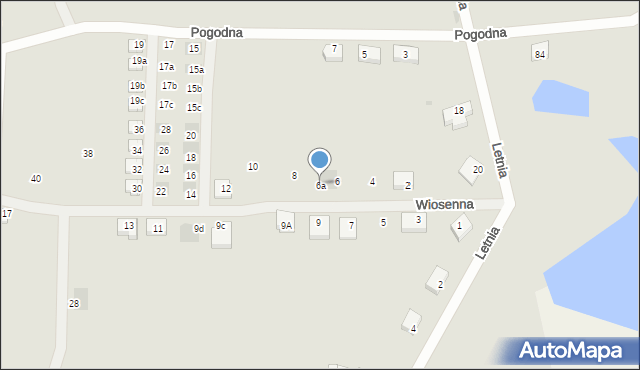 Gryfino, Wiosenna, 6a, mapa Gryfino