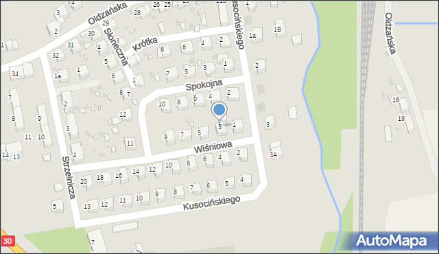 Gryfów Śląski, Wiśniowa, 3, mapa Gryfów Śląski