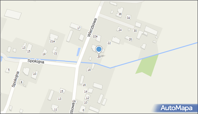 Grzędy, Wierzbowa, 20, mapa Grzędy