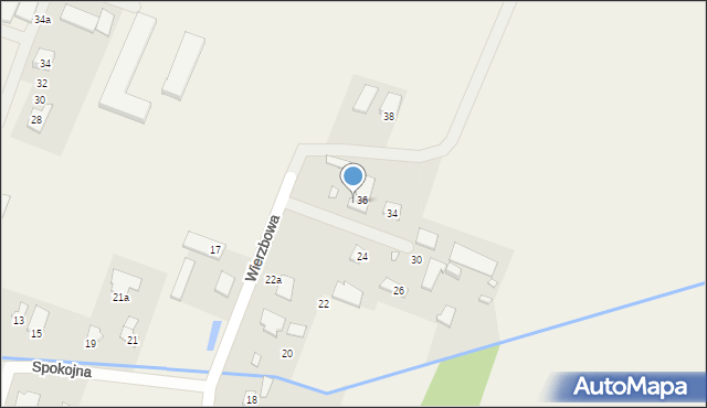 Grzędy, Wierzbowa, 36A, mapa Grzędy