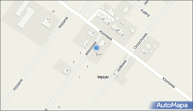 Grzędzice, Wiśniowa, 3, mapa Grzędzice