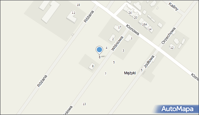 Grzędzice, Wiśniowa, 6, mapa Grzędzice