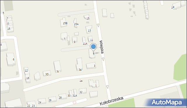 Grzybowo, Wiejska, 5, mapa Grzybowo