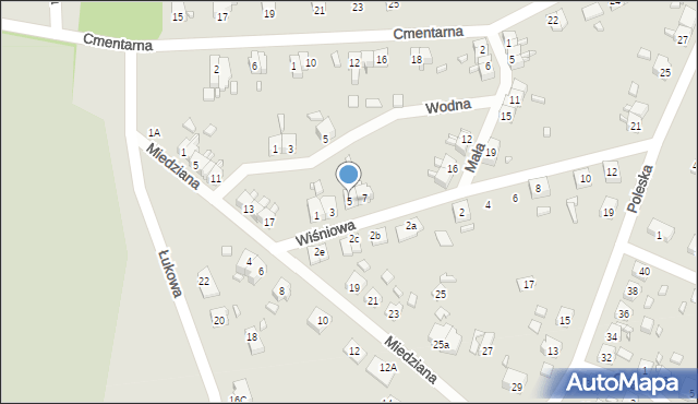 Gubin, Wiśniowa, 5, mapa Gubin