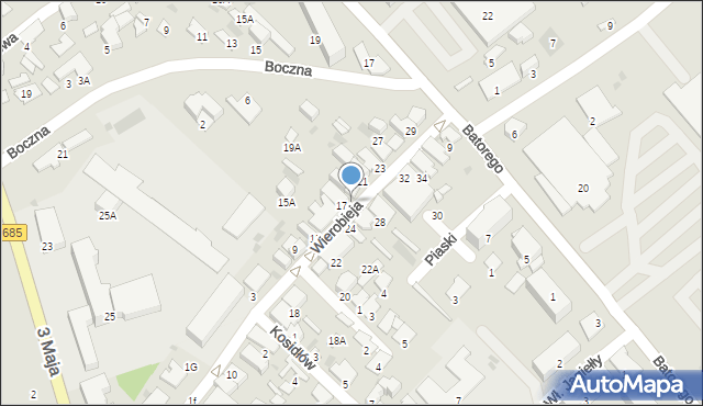Hajnówka, Wierobieja Ignacego, ks., 19, mapa Hajnówka