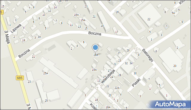 Hajnówka, Wierobieja Ignacego, ks., 19A, mapa Hajnówka