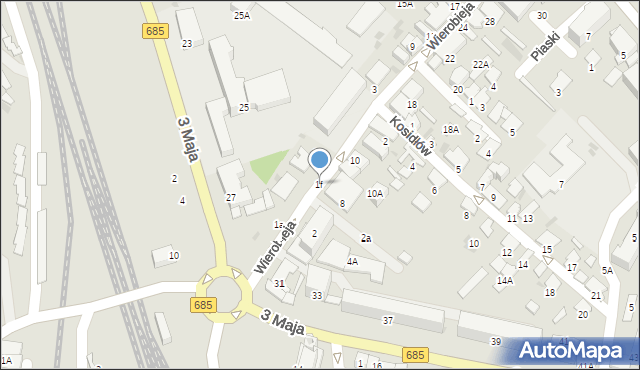 Hajnówka, Wierobieja Ignacego, ks., 1f, mapa Hajnówka