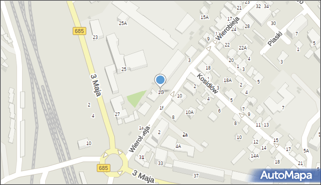 Hajnówka, Wierobieja Ignacego, ks., 1G, mapa Hajnówka