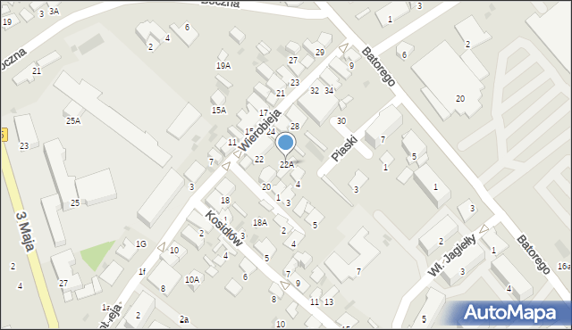 Hajnówka, Wierobieja Ignacego, ks., 22A, mapa Hajnówka
