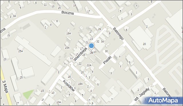 Hajnówka, Wierobieja Ignacego, ks., 28, mapa Hajnówka