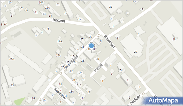 Hajnówka, Wierobieja Ignacego, ks., 30l, mapa Hajnówka