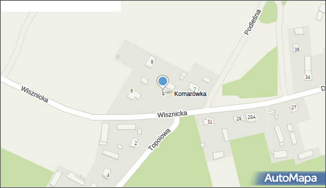 Hanna, Wisznicka, 4, mapa Hanna