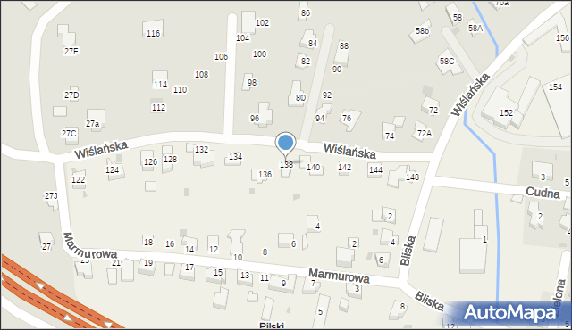 Harbutowice, Wiślańska, 138, mapa Harbutowice