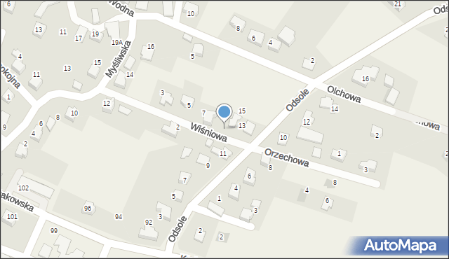 Hecznarowice, Wiśniowa, 9, mapa Hecznarowice