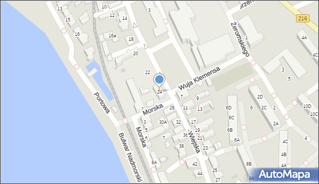 Hel, Wiejska, 24, mapa Hel