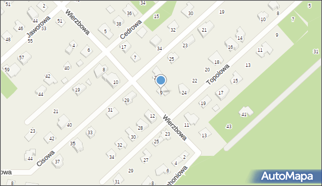 Hipolitów, Wierzbowa, 9, mapa Hipolitów