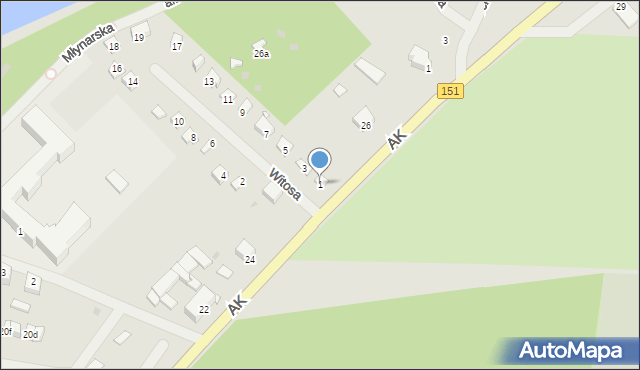 Ińsko, Witosa Wincentego, 1, mapa Ińsko