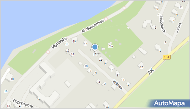 Ińsko, Witosa Wincentego, 13, mapa Ińsko