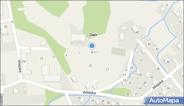 Inwałd, Wiejska, 5, mapa Inwałd