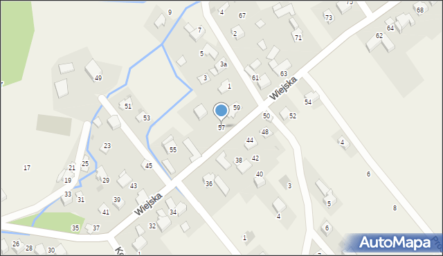 Inwałd, Wiejska, 57, mapa Inwałd
