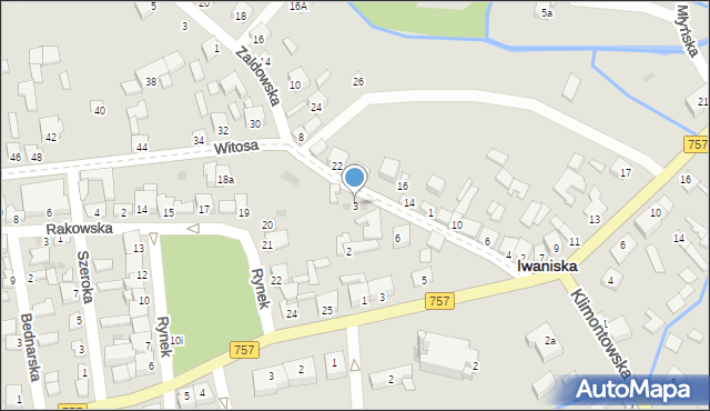 Iwaniska, Witosa Wincentego, 3, mapa Iwaniska