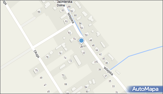 Jaćmierz, Wiejska, 45, mapa Jaćmierz