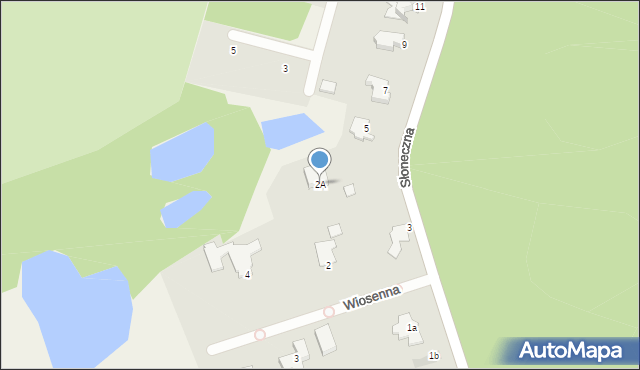 Jagodowo, Wiosenna, 2A, mapa Jagodowo