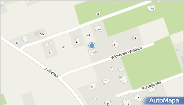 Jakubowice Konińskie-Kolonia, Wichrowe Wzgórze, 1, mapa Jakubowice Konińskie-Kolonia