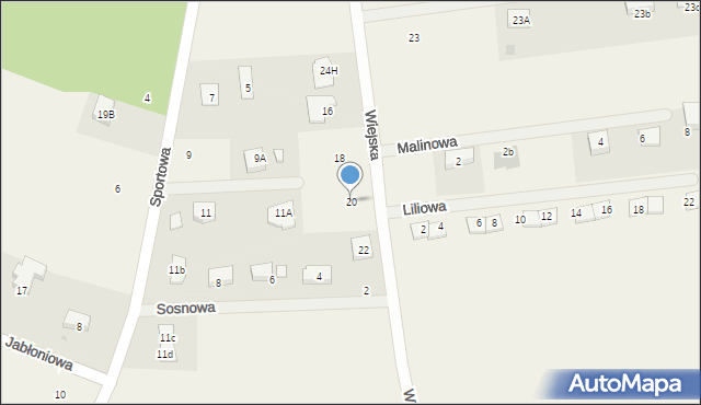 Janczewo, Wiejska, 20, mapa Janczewo