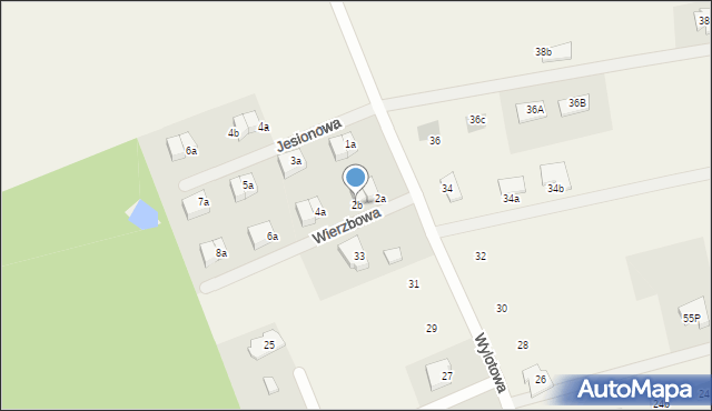 Janczewo, Wierzbowa, 2b, mapa Janczewo