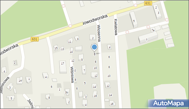 Janówek Pierwszy, Wiosenna, 6, mapa Janówek Pierwszy