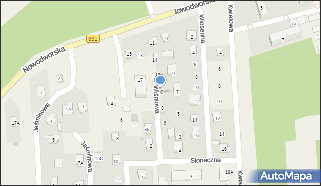 Janówek Pierwszy, Wiśniowa, 10, mapa Janówek Pierwszy