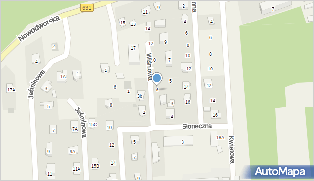 Janówek Pierwszy, Wiśniowa, 6, mapa Janówek Pierwszy