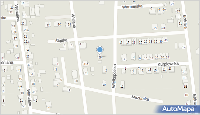 Jarocin, Wiślana, 29, mapa Jarocin