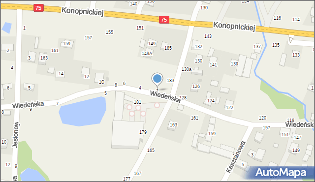 Jasień, Wiedeńska, 2, mapa Jasień