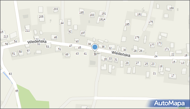 Jasień, Wiedeńska, 39, mapa Jasień