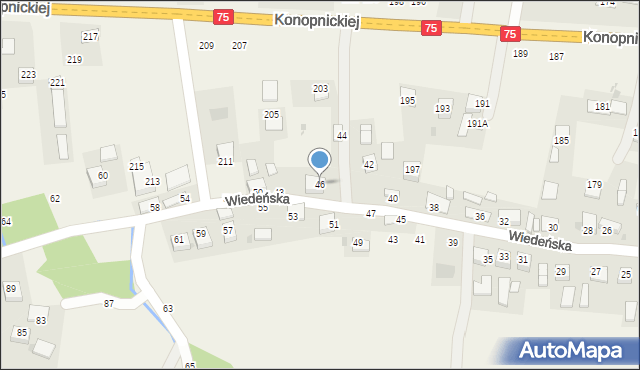 Jasień, Wiedeńska, 46, mapa Jasień