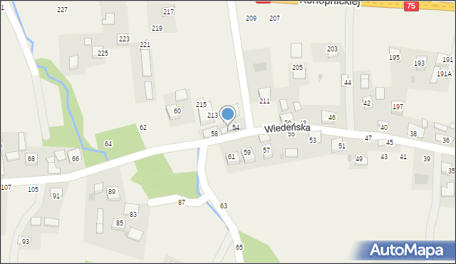 Jasień, Wiedeńska, 56, mapa Jasień