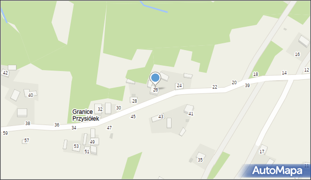 Jasień, Wiśnicka, 26, mapa Jasień