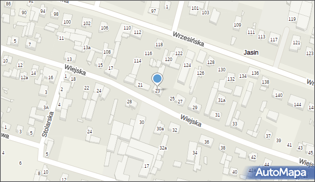Jasin, Wiejska, 23, mapa Jasin