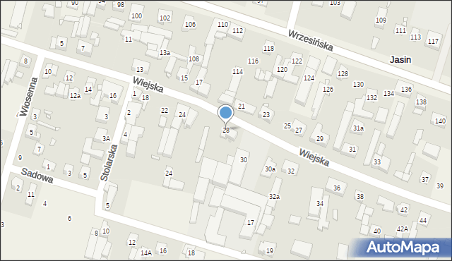 Jasin, Wiejska, 28, mapa Jasin