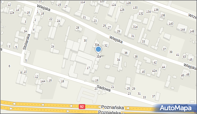 Jasin, Wiejska, 32a, mapa Jasin