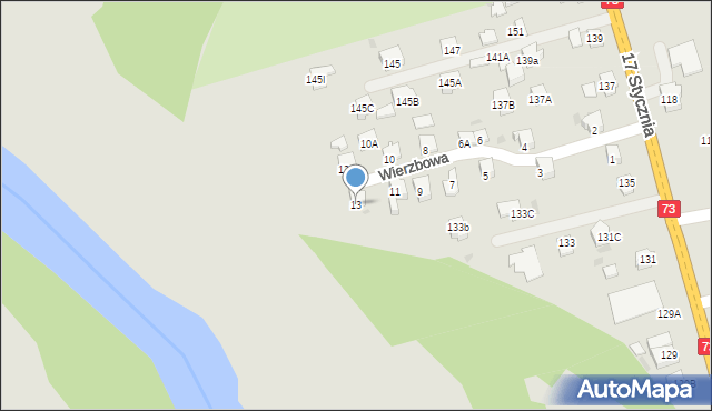 Jasło, Wierzbowa, 13, mapa Jasła