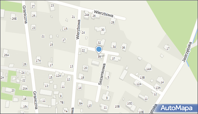 Jastrzębie, Wierzbowa, 35, mapa Jastrzębie